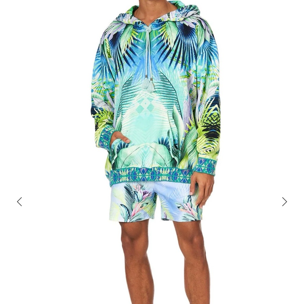Hotel Franks by Camila Oversized Relaxed Fit tropical Hoodie Whats Your Vice M